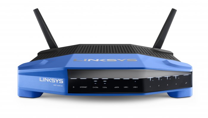Linksys WRT1200AC dual-band wireless AC Wi-Fi router.